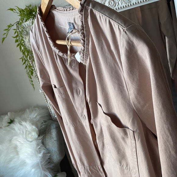 Blush Pink Cotton Pocketed Utility Jumpsuit S/P - Picture 3 of 9